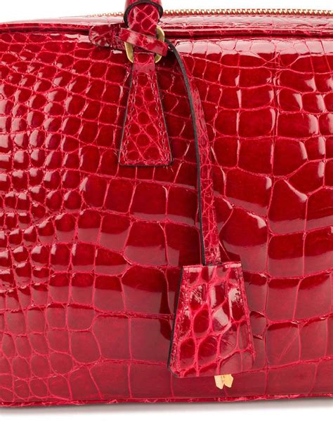 Prada Red Crocodile Leather Vintage Bag, 2000s .